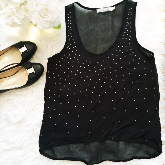 Chloe K Tops - Chloe K sleeveless studded tank cami top